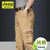 Pantalones de pana nuevos para primavera y verano para hombre, rectos, holgados, para otoño e invierno, multibolsillos, gruesos, para mediana edad, al aire libre, de algodón aterciopelado, casuales