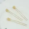 Horquilla de flor de onda de dos dientes que conserva el color de electroforesis horquilla diy función de teléfono móvil estilo antiguo horquilla de paso-sacudida accesorios de joyería