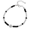 Joyería de temperamento de nicho pulsera de cuentas redondas con cara sonriente cuadrada de plata esterlina s925 pulsera de plata 925 para mujer de alto sentido venta al por mayor