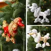 Nuevo producto transfronterizo: Decoración navideña electrochapada con lentejuelas, colgante de caniche mini, accesorio de adorno para decoración de árbol de Navidad DIY