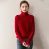 Suéter Pulóver de Punto de Cachemira Sólido Simple y Versátil para Mujer con Corte Holgado y Efecto Adelgazante, Presenta un Cuello Alto Apilado para Usar en Capas