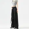 Pantalones Cargo con Lazo para Mujer, Estilo Delgado de Otoño, Pantalones Casuales Elegantes de Pierna Recta, Cintura Alta Adelgazantes Estilo Americano, Pantalones Deportivos de Secado Rápido