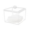 Caixa de armazenamento de acrílico transparente quadrada com tampa cotonete caixa de algodão cosmético penteadeira mesa caixa de joias SF-1181