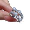 Accesorios DIY Anillo de Perlas de Plata Esterlina S925 Soporte Vacío Plata Multicuentas Soporte para Anillo de Joyería de Plata Abertura 5-6mm