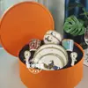 Conjunto de Louça de Porcelana Óssea Estilo Europeu Marca H Prato Tigela Colher Combinação Conjunto de Dez Peças para Hotel Clube Restaurante Mesa Configuração Uso Comercial
