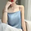 Transfronterizo 2025 Verano Nuevo Estilo Camisola de Seda Helada Traje Exterior Ropa Interior Top de Mujer Hombros Descubiertos Top Atrevido sin Espalda