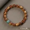 Pulsera de Material Antiguo de Ciprés de Acantilado Taihang Estilo Étnico Pulsera de Madera Juguete Escultura en Madera Cuentas Budistas Pulsera de Cuentas de Oración Wenwan Mayoreo