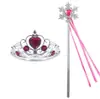 Coroa Infantil Congelada Azul Princesa Aisha Festa Rainha Coroa Varinha Mágica Fada Acessórios de Fantasia