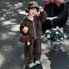 Conjunto de primavera y otoño con estampado de leopardo para niñas transfronterizo 2026 nuevo conjunto casual de dos piezas para niños ropa infantil de comercio exterior dropshipping