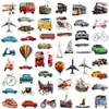 50 pegatinas vintage de transporte para vehículos eléctricos, equipaje, patinetas, cascos, pegatinas decorativas impermeables transfronterizas