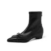 Preciosas con un abrigo, botas cortas elásticas de tacón medio puntiagudas que aumentan la altura, otoño/invierno 2026 para mujer, talla 42