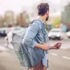 Mochila de Malla Resistente, Mochila Transparente para la Universidad, Bolsa para Libros de Malla Semitransparente con Cordón Elástico y Correas Acolchadas de Comodidad para Viajar al Trabajo, Nadar, Playa, Deportes al Aire Libre