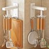 Gancho Giratório de Cozinha em Aço Inoxidável Rack de Parede sem Furos Rack de Armazenamento para Utensílios de Cozinha Rack para Chinelos Colheres Pá