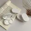 Serie Color Crema con Espejo ~ Estuche para Lentes de Contacto ins Estuche para Cuidado Estuche para Lentes de Contacto Portátil B100 Simple