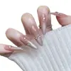 Manicura Uñas Portátiles Al Por Mayor Otoño e Invierno Nuevo Estilo Ámbar Difuminado Ojo de Gato Uñas Largas Pegatinas Acabadas Removibles Uñas Postizas