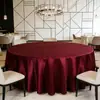 Mantel Redondo de Brocado Engrosado para Bodas de Hotel, Mantel Blanco de Satén para Mesa de Conferencias, Tela Universal de Color Sólido de Satén de Nuevo Estilo