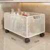 Estante de almacenamiento debajo del mueble del baño, carrito de baño, cesta de almacenamiento para detergente y polvo de lavandería, cesta para ropa sucia debajo del lavabo