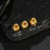 Accesorios de cuentas cuadradas de corindón con incrustaciones de oro y plata S925 con agujero grande para pulseras y collares.