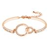 Pulseiras Europeias e Americanas de Luxo Leve com Anéis Duplos Encaixáveis para Mulheres, Que Podem Ser Gravadas, Presentes Transfronteiriços para Casais e Melhores Amigos, Fabricante de Joias