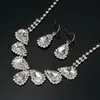Nuevos pendientes de cristal incrustado de moda europea y americana, collar colgante, vidrio rojo y blanco incrustado, fabricantes al por mayor n219