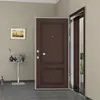 Puerta de entrada con patrón irregular, puerta de comercio exterior, puerta turca, puerta de panel de madera de acero frontal MDF y posterior