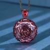 Popular Explosivo Nuevo Zhuang Shengsheng Joyería Base de Cobre Chapado en Oro Corte Rosa Redondo Temperamento Lujo Ligero Traje Mujer 18-16m