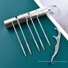 Estoque de Fábrica Aço Inoxidável 304 Palito Cartucho de Armazenamento Portátil Tártaro Dental Ferramenta de Limpeza para Higiene Oral