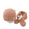 Set de Sombrero y Bufanda de Bebé de Panda Otoño e Invierno Súper Lindo Felpa Unisex Gorro de Punto para Bebé Set de Protección para Orejas Sombrero