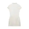 Marca Z AliExpress ropa de mujer adelgazante estilo popular europeo y americano simple jacquard transfronterizo vestido corto de moda blanco lechoso elástico ZA
