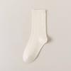 Calcetines de algodón absorbentes de sudor de doble aguja para otoño e invierno, calcetines de pila de color sólido para mujer, calcetines de mujer con giro tridimensional de viento académico, calcetines de tubo grises