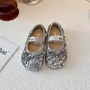 Zapatos de Cuero con Lentejuelas Estilo Coreano para Niñas Primavera y Otoño 2026 Zapatos de Princesa para Bebé Zapatos Planos Brillantes Elegantes para Niñas Pequeñas