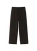 Pantalones Casuales de Acetato Tencel Lana para Mujer 2025 Otoño e Invierno Nuevo Estilo Forro Polar Rectos Sueltos Caída Efecto Adelgazante Pierna Ancha