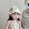 Gorro de Bebé Estilo Primavera y Verano Malla Transpirable Sombrero de Pescador Estilo Coreano Flores Pequeñas Ala Ancha Sombrero de Sol Sombrero de Protección Solar para Bebé