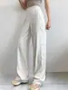 Calça de yoga preta com bolso para mulheres, cintura alta de verão, modeladora, secagem rápida, calça fitness, calça esportiva casual de perna reta e perna larga