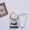 Bolso para teléfono móvil de estilo coreano con diseño de panda pequeño, bandolera de punto, bolso de mano con solapa, bolso informal para salir