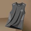 Chaleco de Seda de Hielo para Hombre, Moderno, Delgado, Transpirable, de Secado Rápido, Deportivo, Casual, Chaleco Ancho, Ropa Exterior, Camiseta sin Mangas de Cuello Redondo para Hombre, Verano