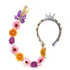Corona de Princesa Congelada Rapunzel con Trenzas de Flores Cabello Largo Diadema de Princesa Accesorios para Vestido Trenzado [Personalizado]
