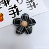 Série Estilo Coreano de Scrunchies de Algodão Xadrez com Flores Pequenas e Laços 3D, Grampos de Cabelo, Acessórios, Roupas, Materiais de Decoração para Capas de Celular