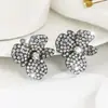 Moda Transfronteiriça Europeia e Americana Brincos de Flor Exquisitos e Deslumbrantes Novos com Design Criativo e Brincos de Florais com Strass