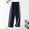 Calças de Uniforme Escolar de Algodão para Primavera e Outono para Alunos do Ensino Médio Masculino e Feminino Uma Barra Duas Barras Azul Escondido Barras Finas Esportivas Calças de Uniforme do Ensino Fundamental