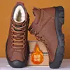 Zapatos de Algodón para Hombre Zapatos de Algodón para Hombre con Forro Polar Engrosados Impermeables Casuales Zapatos para Hombre Zapatos de Cuero de Caña Alta para Hombre Deportes al Aire Libre Botas de Nieve