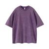 T-Shirt de Algodão Puro 230g Tamanho Europeu Transfronteiriço Lavagem Retrô Gola Redonda Americana Manga Curta Marca Tendência Oversize Ombro Caído T-Shirt Curta Masculina