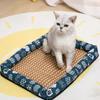 Nido de Gato de Verano, Esterilla para Mascotas, Esterilla de Ratán, Perrera, Esterilla para Nido de Gato, Esterilla Refrigerante de Hielo para Gatos, Base Antideslizante