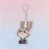Zootopia Nick a Raposa Judy o Coelho Mochila de Acrílico Ultra-Transparente Pingente Fofo Presente Periférico Adorável e Fofo