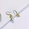 Accesorios DIY de Perlas Doradas Antiguas Pendientes Largos de Plata de Ley S925 Pendientes con Borlas Ajuste Vacío de 8-10 mm