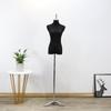 Soporte de Exhibición de Maniquí de Algodón Negro Accesorios para Vestidos de Boda de Mujer, Tienda de Ropa de Moda con Cabeza, Maniquí