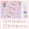 Venta Directa Personalizada de Fábrica Uñas Cortas, Medias y Largas para Manicura, Uñas Portátiles de Fototerapia Hechas a Mano, Pegatinas para Uñas, Estilo de Lujo Accesible 24 Piezas