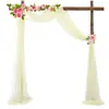 Decorações de Casamento Populares de Gaze Transfronteiriça para Arcos de Gramado ao Ar Livre, Cortinas de Arranjo de Casamento, Cortinas de Chiffon com Pérolas