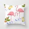 Seleção rigorosa de bons produtos verão algodão e linho Fronha de Flamingo estampa de desenho animado fronha simples almofada de sofá para casa