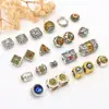 Pulseira Antiga de Ouro Bicolor Conserva-Cor Cabeça de Buda Acessórios Três Vias Diamante Micro-Embutido Pilão Braceletes Wenwan Joias Acessórios de Contas Espaçadoras